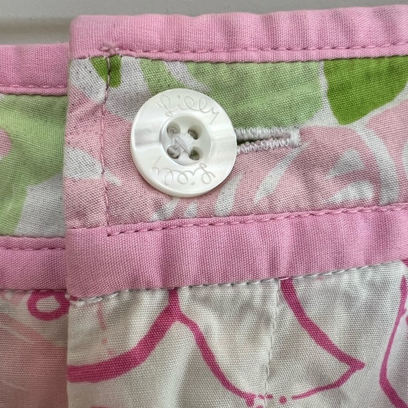 Lilly Pulitzer White Label Girls Pastel Pink/Green Floral Chino Shorts, size 14 - Picture 4 of 8